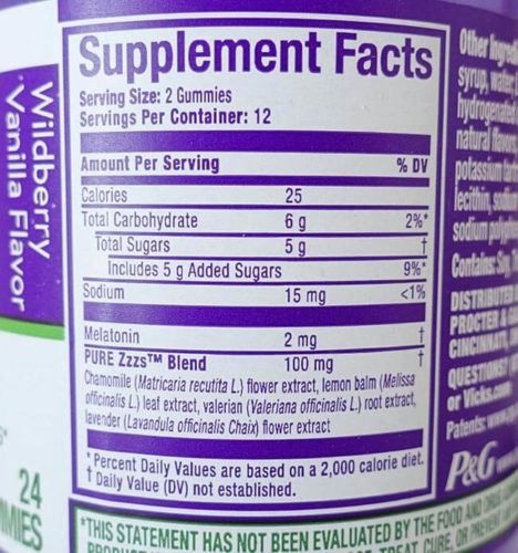 zzzquil pure zzzs ingredients label