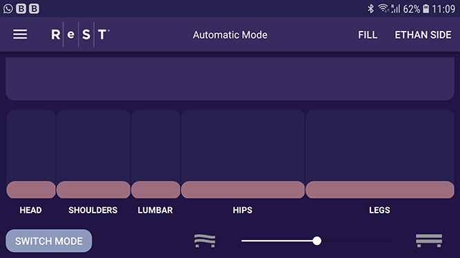 screenshot showing the ReST bed app