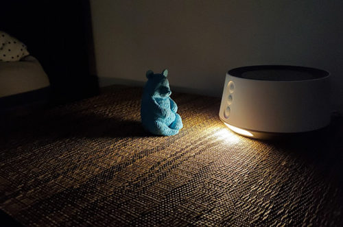 photo of the letsfit baby night light working in the dark