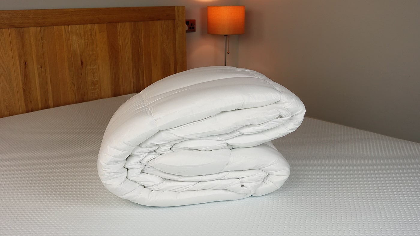 MightySoft mattress topper folded up